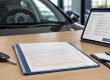 Documents et clé de voiture préparés pour estimer une voiture non roulante