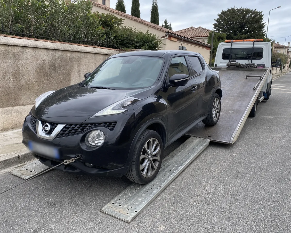 Nissan Juke en panne pendant son enl&egrave;vement